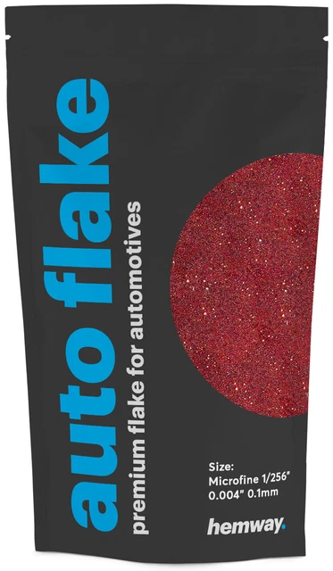 Hemway Red Automotive Metal Flake 0.015" 100g Glitter Paint Spray 375 microns