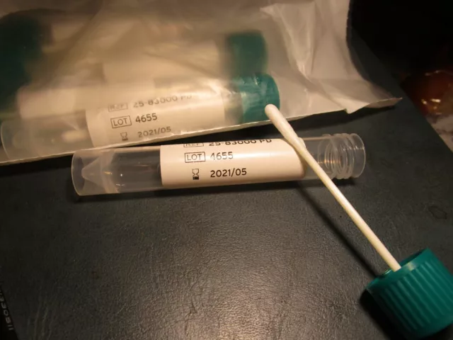 (6) Swab Transport Tubes 1/2" x 4" 1553T43