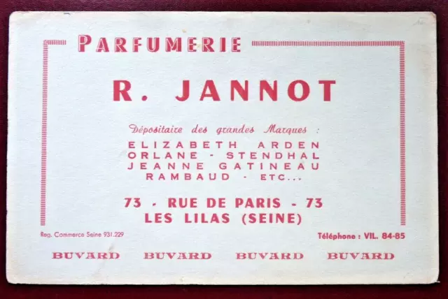 Buvard - R. Jannot - Les Lilas Seine 75  - Parfumerie -Arden Orlane Stendhal...-