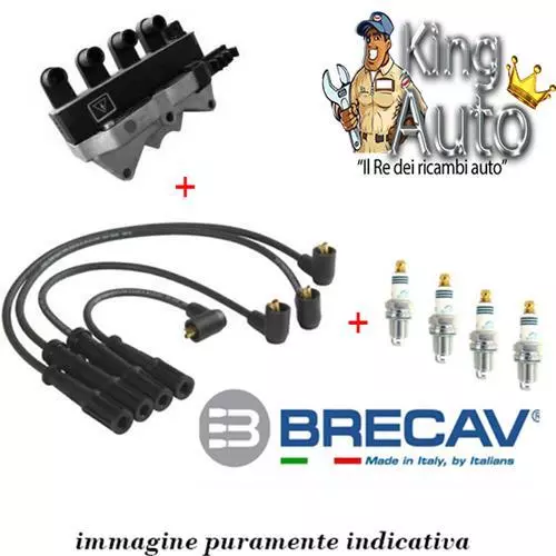 Kit Accensione Bobina + Cavi + Candele Fiat Multipla 1.6 Benzina Natural Power