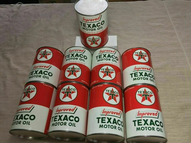 3 Texaco Motor Oil Can Rare Empty Sealed Quart Gas Sign Reproduction Vtg Style
