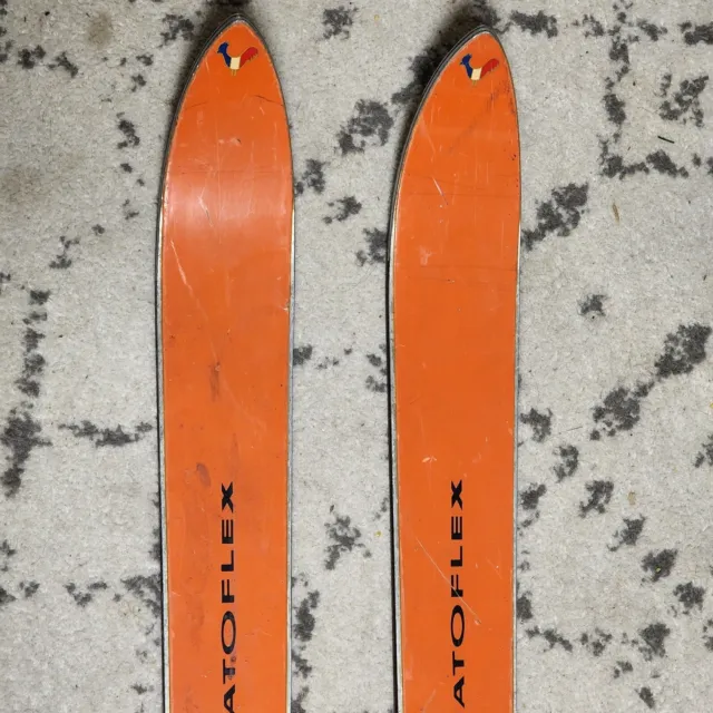 Rossignol Stratoflex 190-8310 Snow Skis w Nevada Bindings Orange Italy 1970's