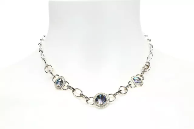 JUDITH JACK Metal Moment Stone Collar Necklace 134379