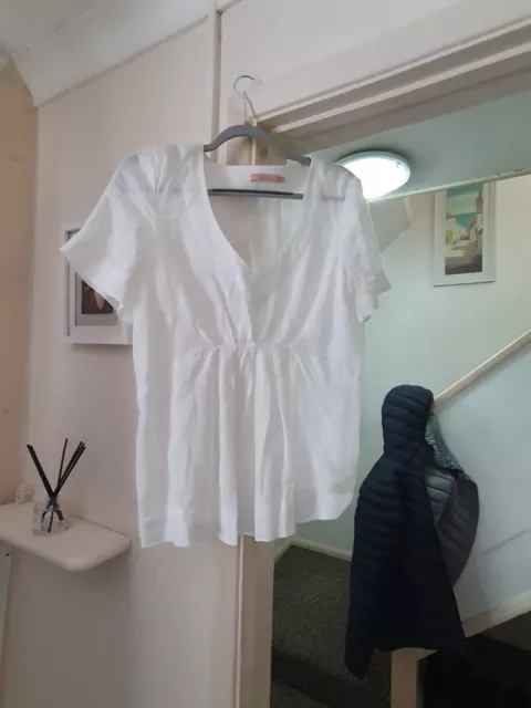 ladies John lewis linen white top size medium