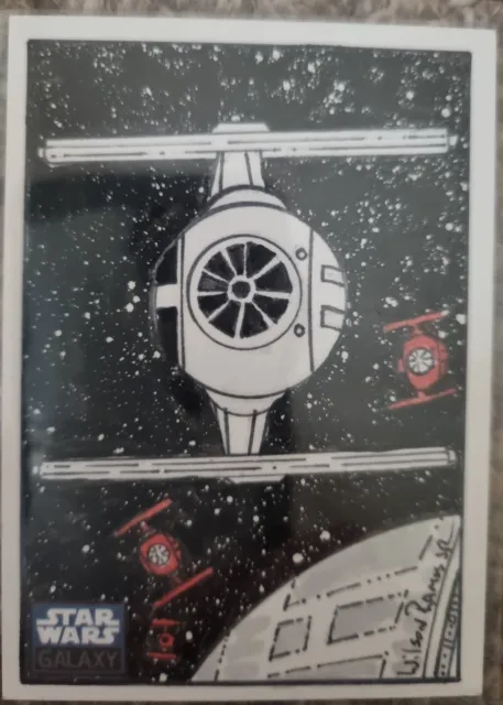 Topps Tie Fighter Sketch Trading Card By Wilson Ramos Sr. Star Wars Galaxy
