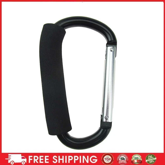 Ganchos para cochecito de bebé mosquetón bolsas de compras clip para cochecito (negro)