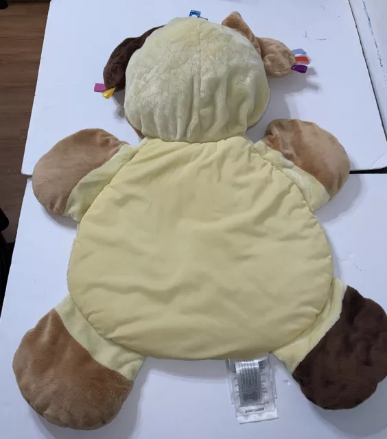 TAGGIES Buddy Puppy Dog Baby Tummy Time  Play Mat Plush Toy Brown *FLAW* 2