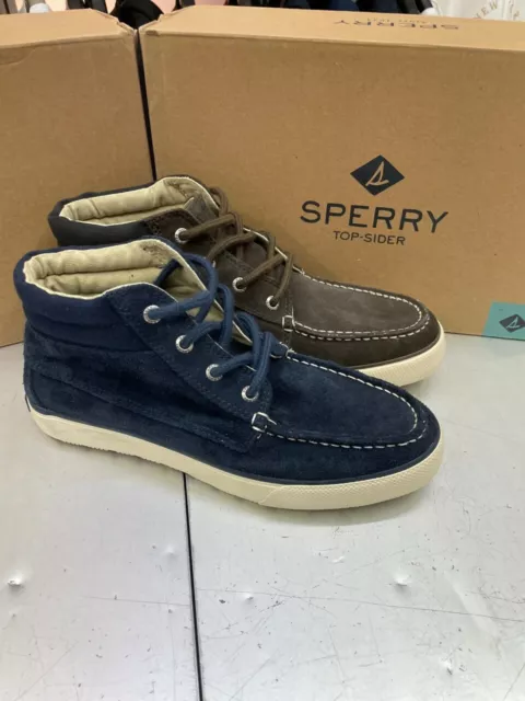 Bottine Sperry Top-Sider Homme en Daim Bleu Ou Brun