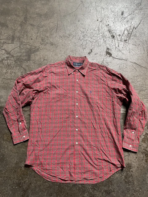 Ralph Lauren Tartan Shirt Vintage Blake Oversized Red Checkered