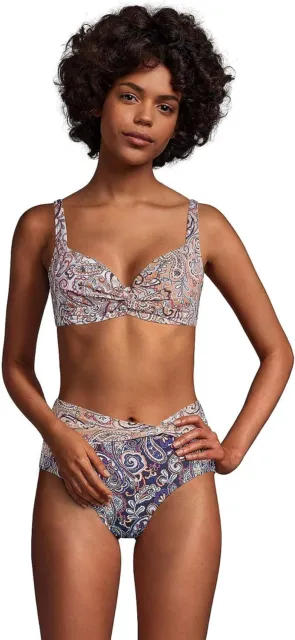 NWT Lands' End Womens Twist Front Underwire Bikini Top Size 8 $80 5D422