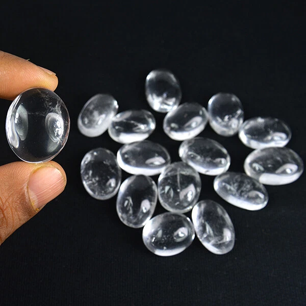 404 Ct/ 16 Pc Natural Crystal White Quartz Oval Cabochon Gemstone Wholesale Lot
