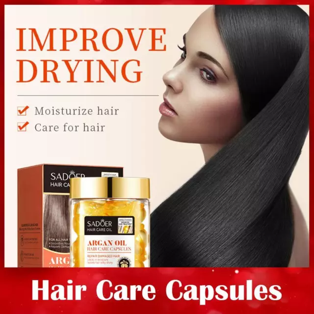Argan Oil Lustrous Hair Care Capsules Vitamin Smooth Silky~