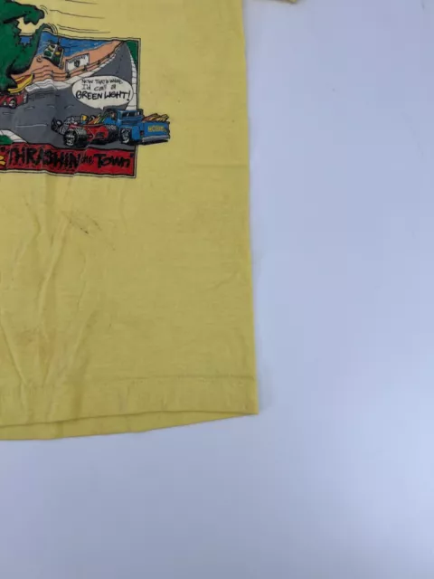 1987 HOBIE KID Size Small S Yellow T Shirt Surf Monster Thashin the ...