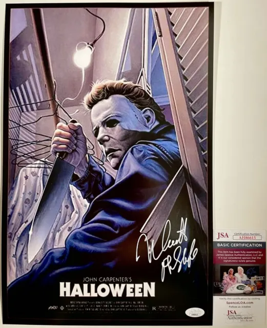 Nick Castle Signed Halloween 11x17 Poster M Autograph Michael Myers JSA COA