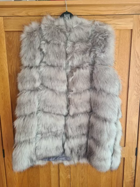 Womens Faux Fur Gilet / Waistcoat / Coat Size 16