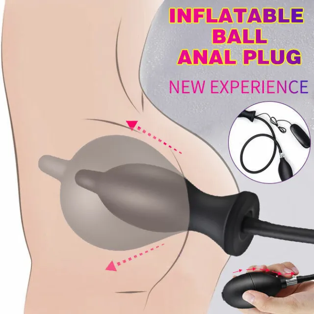 Remote Vibrator Inflatable Anal Butt Plugs Stimulate Massager Sex Toy for Unisex