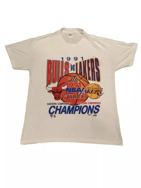 Vintage 1991 NBA Finals T Shirt Bulls Vs Lakers