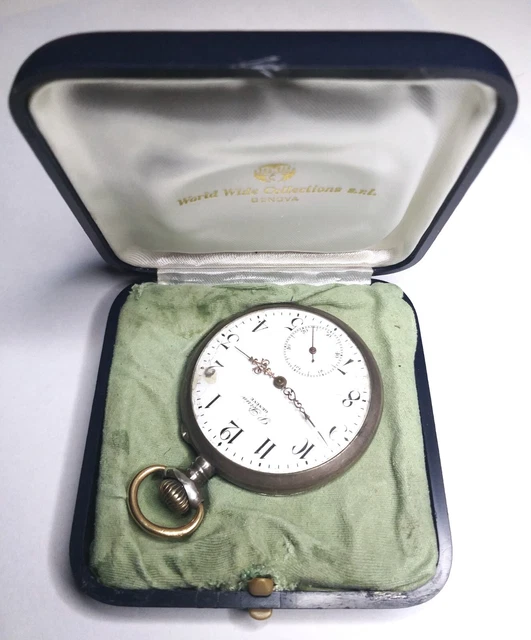 ANTICO OROLOGIO DA Taschino Da Uomo Usa Cavour Carica Manuale Argento - 2