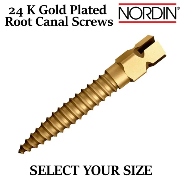 Dental Nordin Gold Plated Endodontic Root Canal Screw Post 12pcs