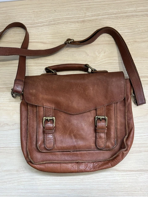 FAT FACE TAN Leather Satchel Bag 22.00 PicClick UK
