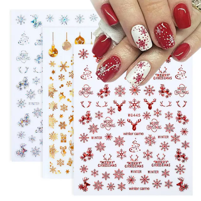 3D Holografische Weihnachts-Nagelkunst-Aufkleber Selbstklebende Aufkleber