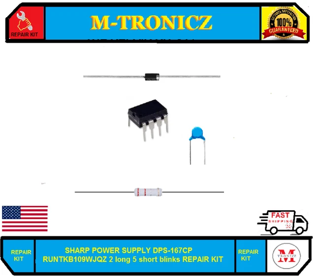 Sharp Power Supply Repair Kit – Fits LC-52BD80U, LC-52D85UN, DPS-286AP, RDENCA336WJQZ