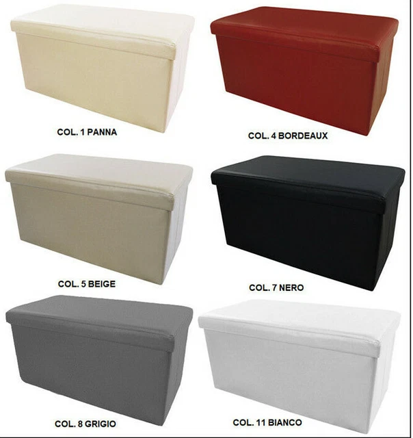 Pouf contenitore 47x41h cm in similpelle tortora - Cibar