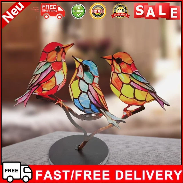 Metall Kolibri Vogelstatuen Kunstwerk Dekoration Zuhause Garten Miniaturen (3 Vö