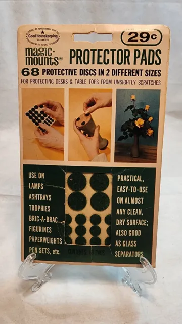 Vintage Good Housekeeping Magic Mounts Felt Protector Pads- 68 Pads - 2 Sizes