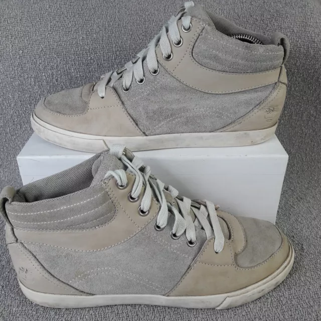 Timberland Trainers Womens UK 6 EUR 39 Beige Grey Lace Up Suede Leather Shoes