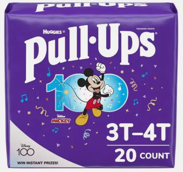 Huggies Pull Ups Size 3T-4T, 32-40 lbs Potty Training Diapers Mickey - 20 Count