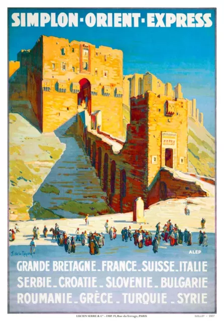 Affiche chemin de fer Simplon-Orient-Express - Alep