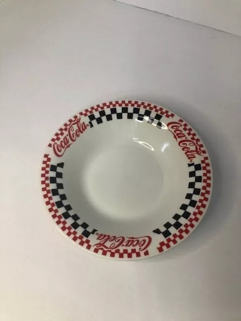 1996 Gibson Coca Cola 10 Inch Serving Bowl Checker Pattern