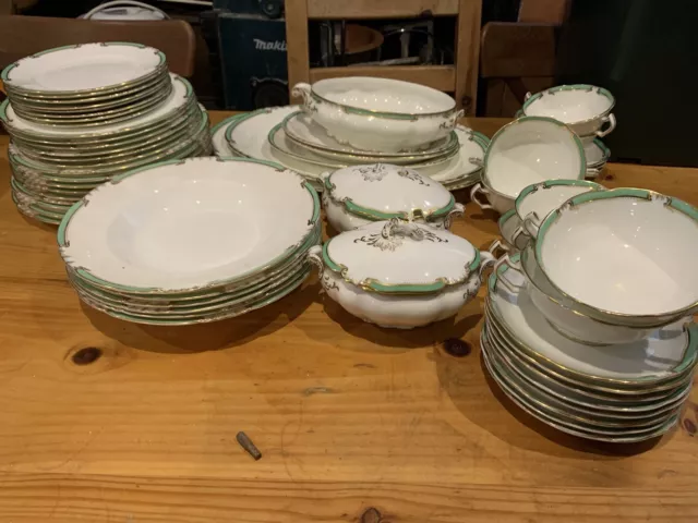 George Jones & Sons Crescent Vintage 52 Piece Dinner Set Incl Plates & Tureens