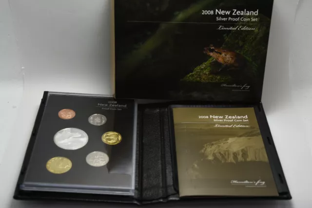 2008 New Zealand Silver Proof Coin Set Limited Edition - Hamilton's Frog