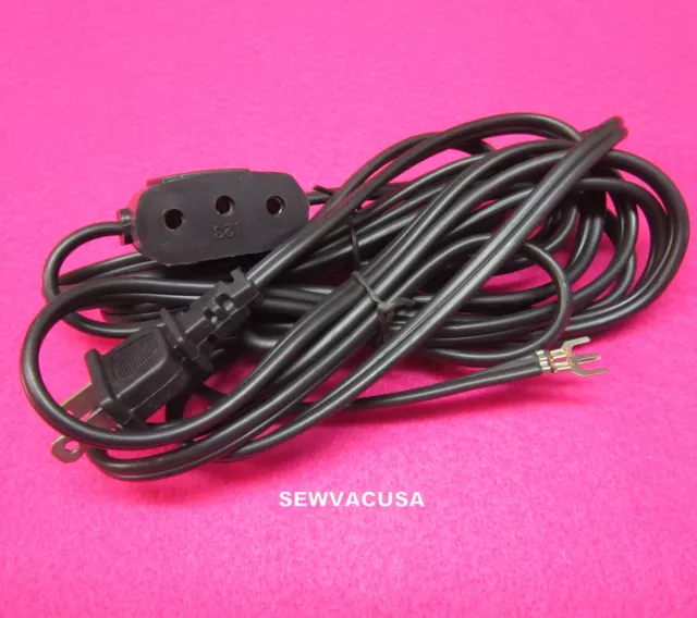 DOUBLE LEAD POWER CORD SINGER FEATHERWEIGHT 221,27,201,206,301,401