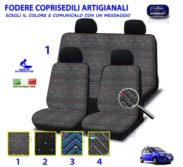 COPRISEDILI PER PANDA 2003>2011 set foderine grigio cotone auto per sedile  kit EUR 49,90 - PicClick IT