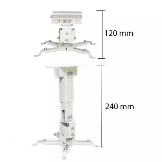 Luxburg Universal Projector Mount Bracket kit 10-20cm-Hold 15kg 30 degrees-White 2