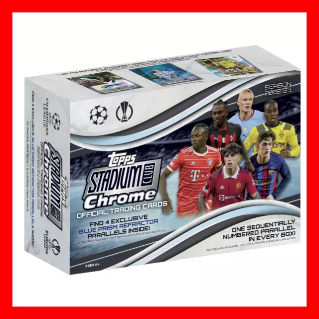 2022/23 Topps Stadium Club Chrome UEFA Champions League Mega Box boite Foot