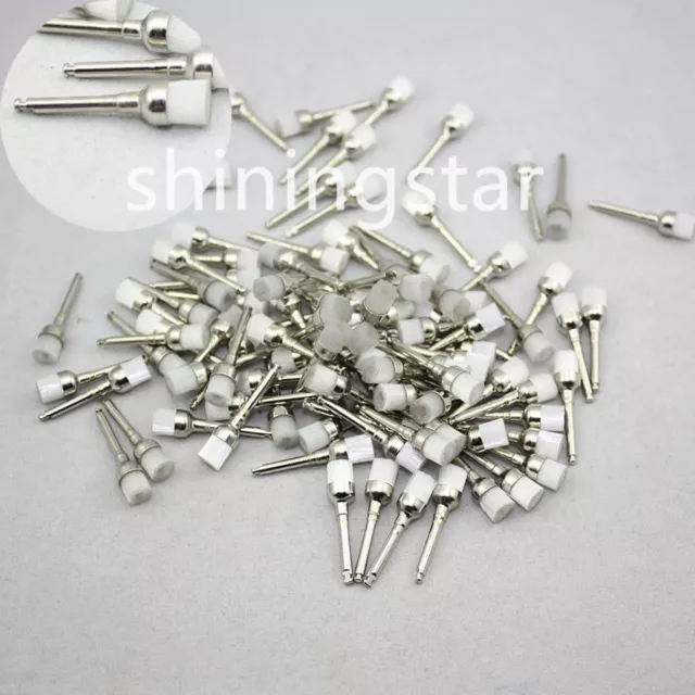 100 Pcs New Dental Nylon Latch Flat Polishing Polisher Prophy Bowl Brush 3