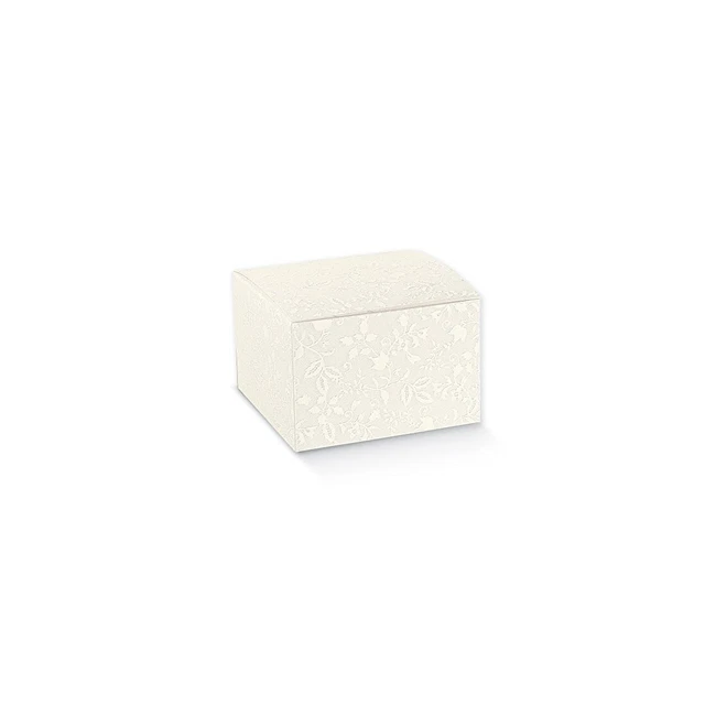 10 Scatole Per Bomboniere 15x10 Cm - Cartoncino Goffrato Perlato, Con Portaconfetti In PVC Incluso - Foto 8