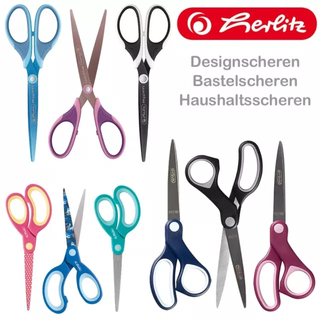 Herlitz Schere Design Schulschere Bastelschere Rechts-/Linkshänder spitz rund