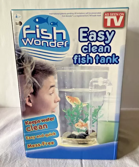 FISH WONDER - Easy Clean Betta Fish Tank BNIB Cylinder 16cm x 23.5cm