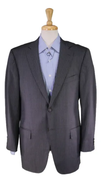 Ermenegildo Zegna Recent Gray w/ Purple Stripes 2-Btn Wool Suit Blazer 44R