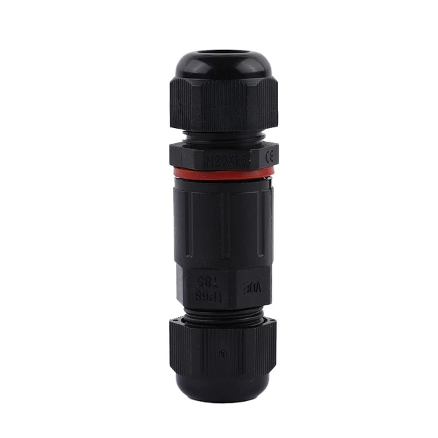 Connettore 3 poli giunto nucleo resistente IP68 metallo + filo di plastica