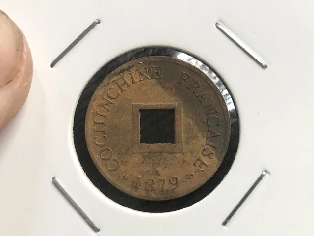 2 Sapque = 1/5 Cents Cochinchine Coins 1879 Original Vintage Rare_LDP Shop.