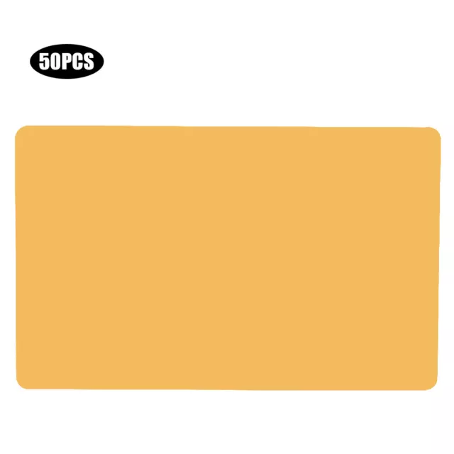 (Golden)50Pcs Blank Business Card Rust Resistant Lightweight Aluminium Alloy