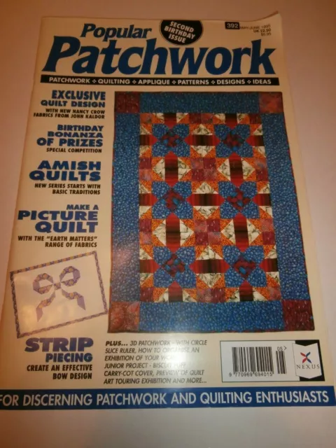 Popular Patchwork Magazine 1995 Quilting 2Nd Birthday Issue
