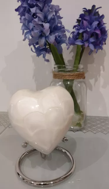 Urna cremazione funerale per ceneri memoria umana gettone ricordo cuore ottone metallo