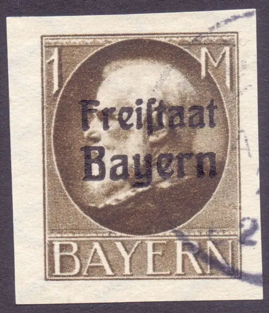 (h401) Freistaat Bayern, Michelnr. 165 B, 1 M(ark), ungezähnt